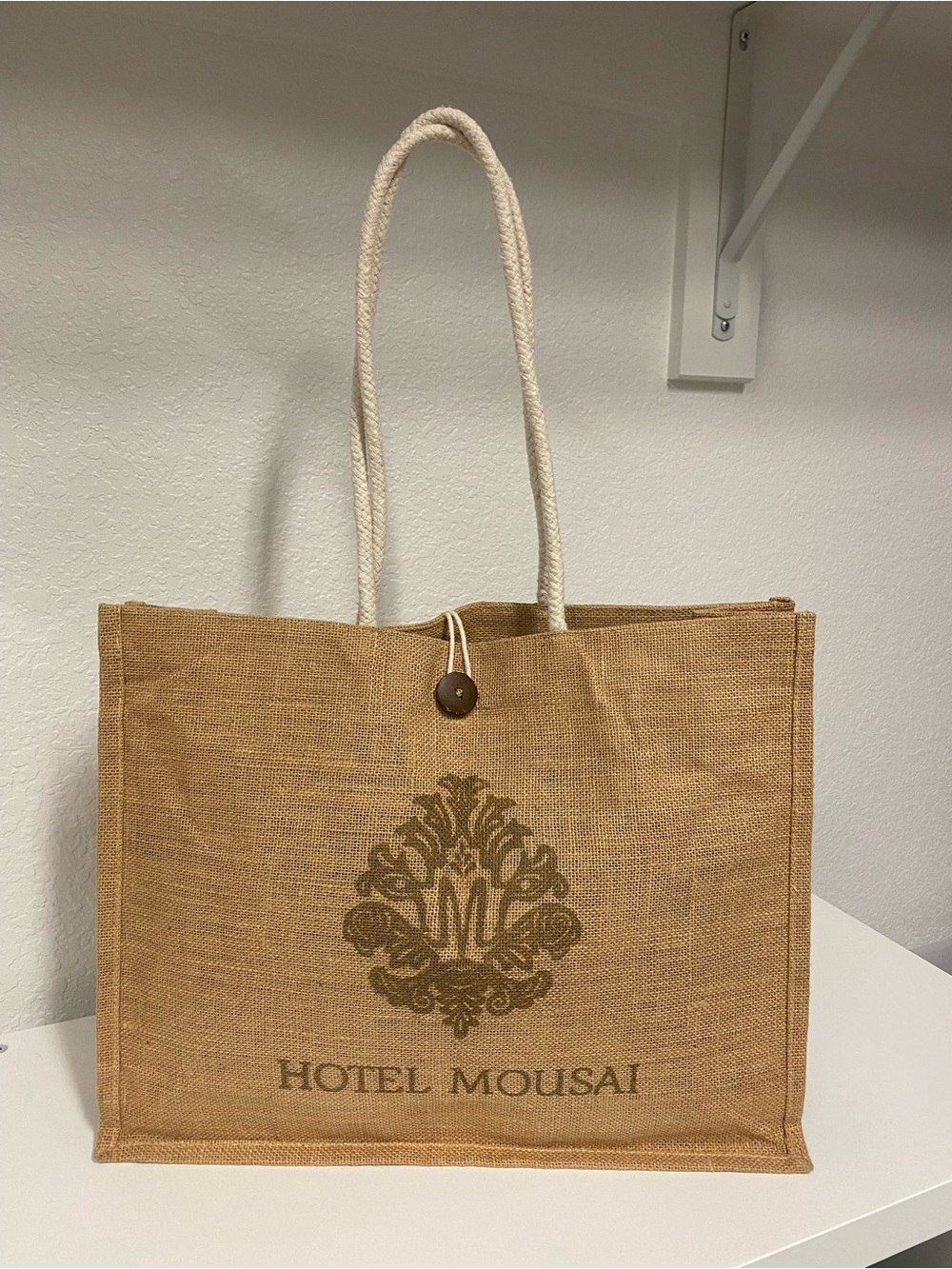 Hotel Mousai Jute Tote Bag in Natural Brown